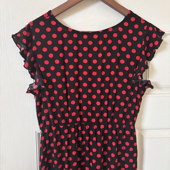 NWT Grecerelle Womens Maxi Dress Dark Romantic Faux Wrap M Hi-Low Ruffles Party - Picture 10 of 13